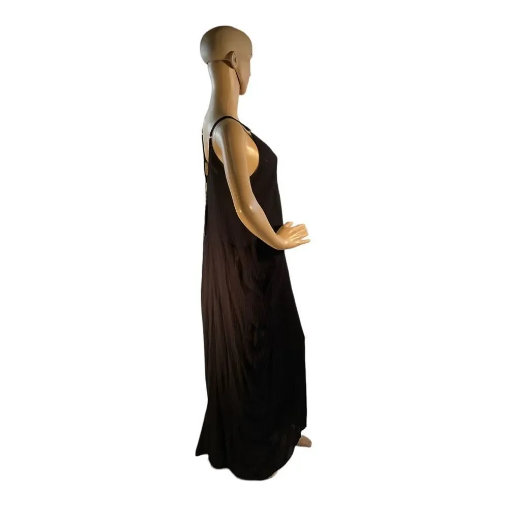 Lovestitch Women’s Black Long Spaghetti Sleeve Maxi Dress  S/M - Picture 4 of 15